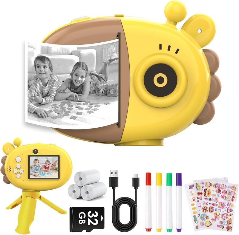 dirphy Instant Camera, Front Rear Dual Selfie Kids Camera with 1080P Videos, Holiday Birthday Gifts for Kids Age 3-12, Toddler Portable Travel Print Digital Camera Toy for 4 5 6 7 8 9 Year Boys Girls - Image 1